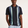 Montagut 4 vertical stripes polo shirt in Fil Lumière - Ilann