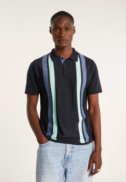 Montagut 4 vertical stripes polo shirt in Fil Lumière - Ilann