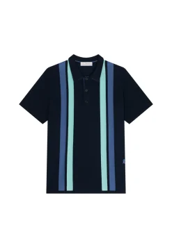 Montagut 4 vertical stripes polo shirt in Fil Lumière - Ilann