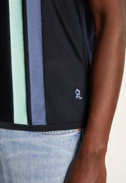 Montagut 4 vertical stripes polo shirt in Fil Lumière - Ilann