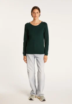 Montagut V-neck back jumper in cotton cashmere - Pandore