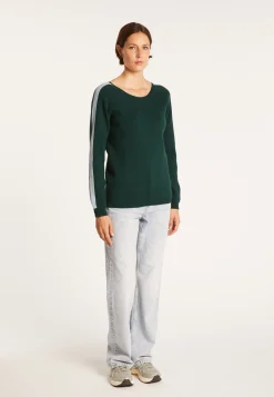 Montagut V-neck back jumper in cotton cashmere - Pandore