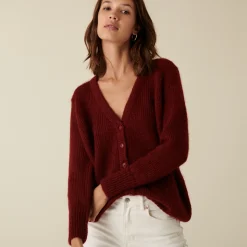 Montagut V-neck buttoned cardigan in mohair - Anais