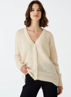 Montagut V-neck buttoned cardigan in mohair - Anais
