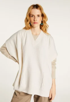 Montagut V-neck cape with cashmere dots - Gigi