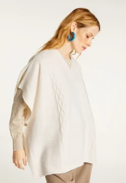 Montagut V-neck cape with cashmere dots - Gigi