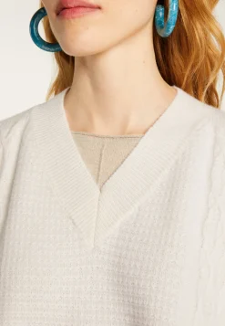 Montagut V-neck cape with cashmere dots - Gigi