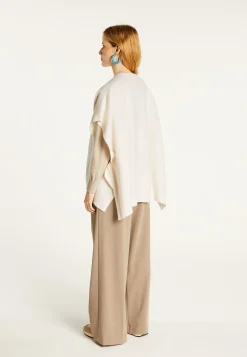 Montagut V-neck cape with cashmere dots - Gigi