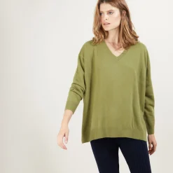Montagut V-neck cashmere sweater with slits - Brendao