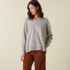 Montagut V-neck cashmere sweater with slits and ribbing - Alienor