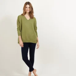 Montagut V-neck cashmere sweater with slits - Brendao