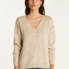 Montagut V-neck cotton and linen sweater - Nathalie