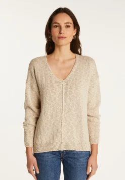 Montagut V-neck cotton and linen sweater - Nathalie