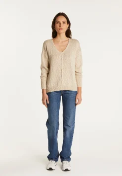 Montagut V-neck cotton and linen sweater - Nathalie
