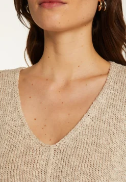 Montagut V-neck cotton and linen sweater - Nathalie