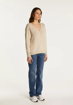 Montagut V-neck cotton and linen sweater - Nathalie