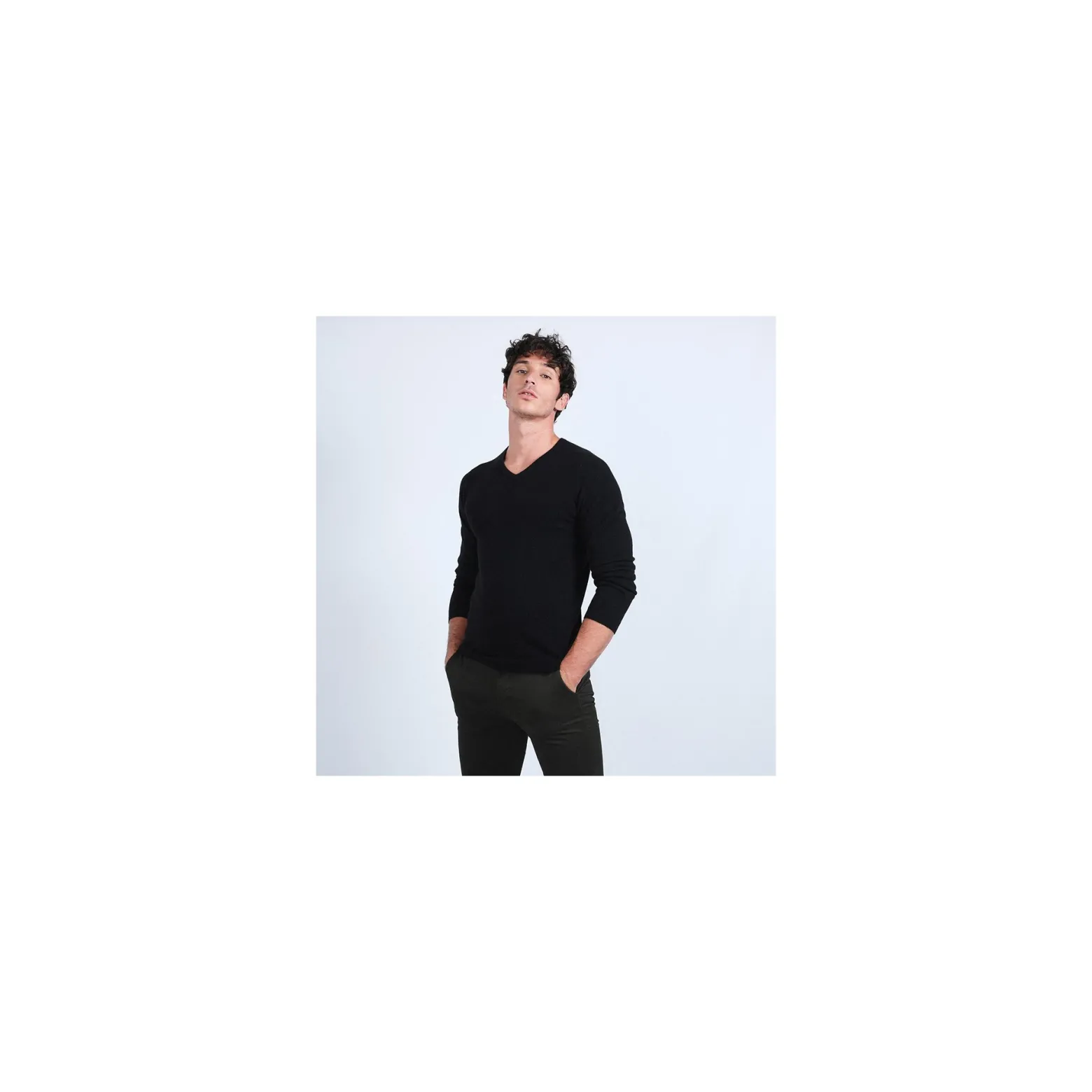 Montagut V-neck jumper in cashmere - Evann