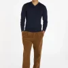 Montagut V-neck jumper in merino wool - Elmo
