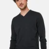 Montagut V-neck jumper in merino wool - Elmo