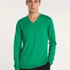 Montagut V-neck jumper in merino wool - Elmo