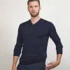 Montagut V-neck jumper in merino wool - Elmo