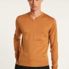Montagut V-neck jumper in merino wool - Elmo