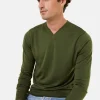 Montagut V-neck jumper in merino wool - Elmo