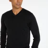 Montagut V-neck jumper in merino wool - Elmo