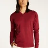 Montagut V-neck jumper in merino wool - Elmo