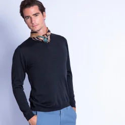 Montagut V-neck jumper in merino wool - Elmo
