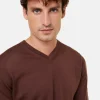 Montagut V-neck jumper in merino wool - Elmo