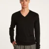 Montagut V-neck jumper in merino wool - Elmo