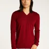 Montagut V-neck jumper in merino wool - Elmo