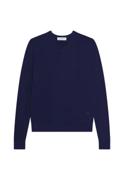 Montagut V-neck jumper in merino wool - Elmo