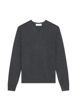 Montagut V-neck jumper in merino wool - Elmo