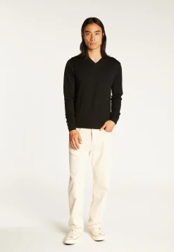 Montagut V-neck jumper in merino wool - Elmo