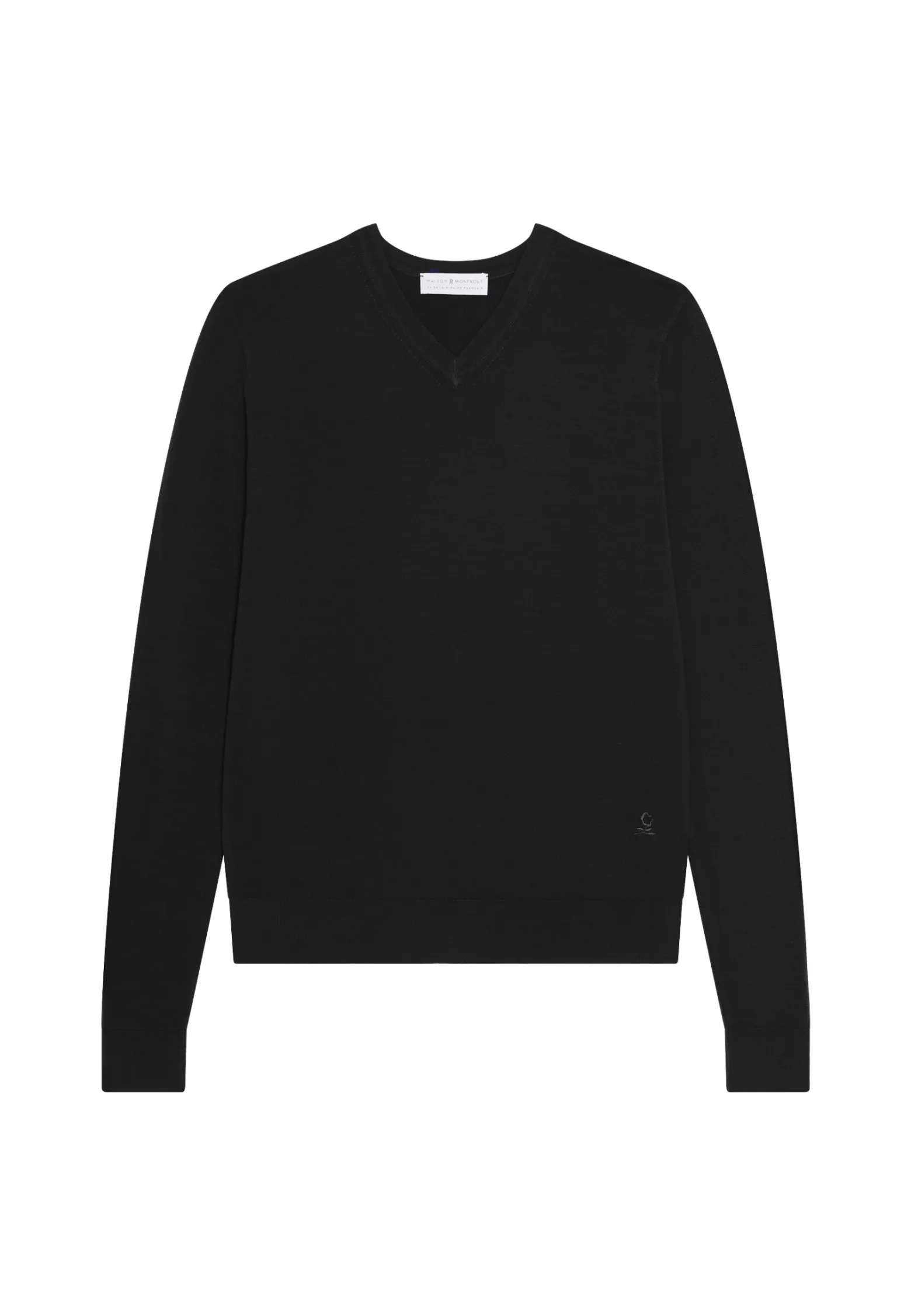 Montagut V-neck jumper in merino wool - Elmo
