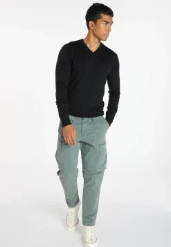 Montagut V-neck jumper in merino wool - Elmo