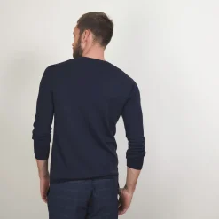 Montagut V-neck jumper in merino wool - Elmo