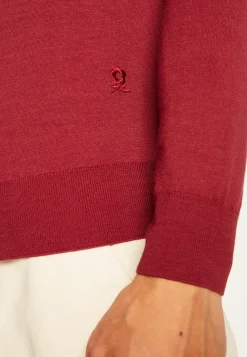 Montagut V-neck jumper in merino wool - Elmo