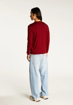 Montagut V-neck jumper in merino wool - Elmo