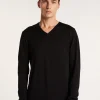 Montagut V-neck jumper in wool and silk - Basil
