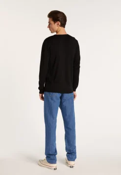 Montagut V-neck jumper in wool and silk - Basil