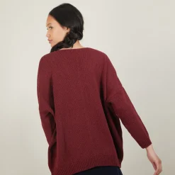 Montagut V-neck loose-fitting jumper in wool and silk - Baba