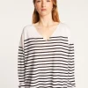 Montagut V-neck sailor top in merino wool - Rex