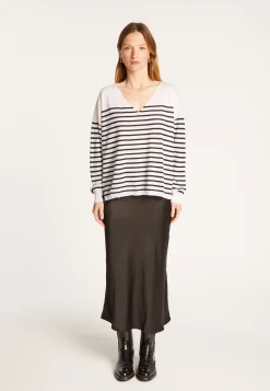 Montagut V-neck sailor top in merino wool - Rex