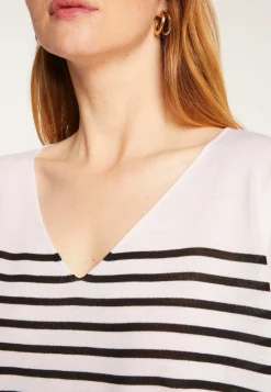 Montagut V-neck sailor top in merino wool - Rex