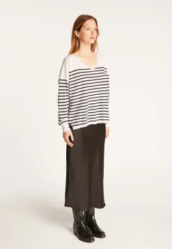 Montagut V-neck sailor top in merino wool - Rex