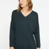 Montagut V-neck slit sweater in merino wool - Bernice