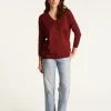 Montagut V-neck slit sweater in merino wool - Bernice